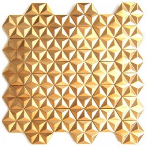 Mozaic hexagonal din oțel inoxidabil 3D pentru baie din gresie și faianță decorativă